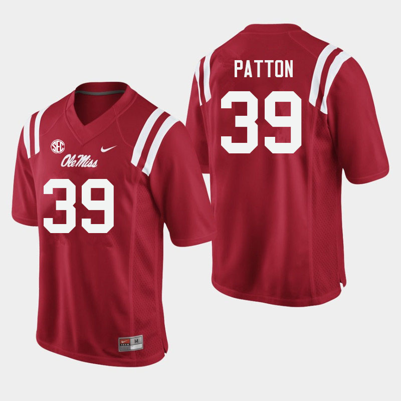 Ole Miss Rebels #39 Carter Patton College Football Jerseys Sale-Red